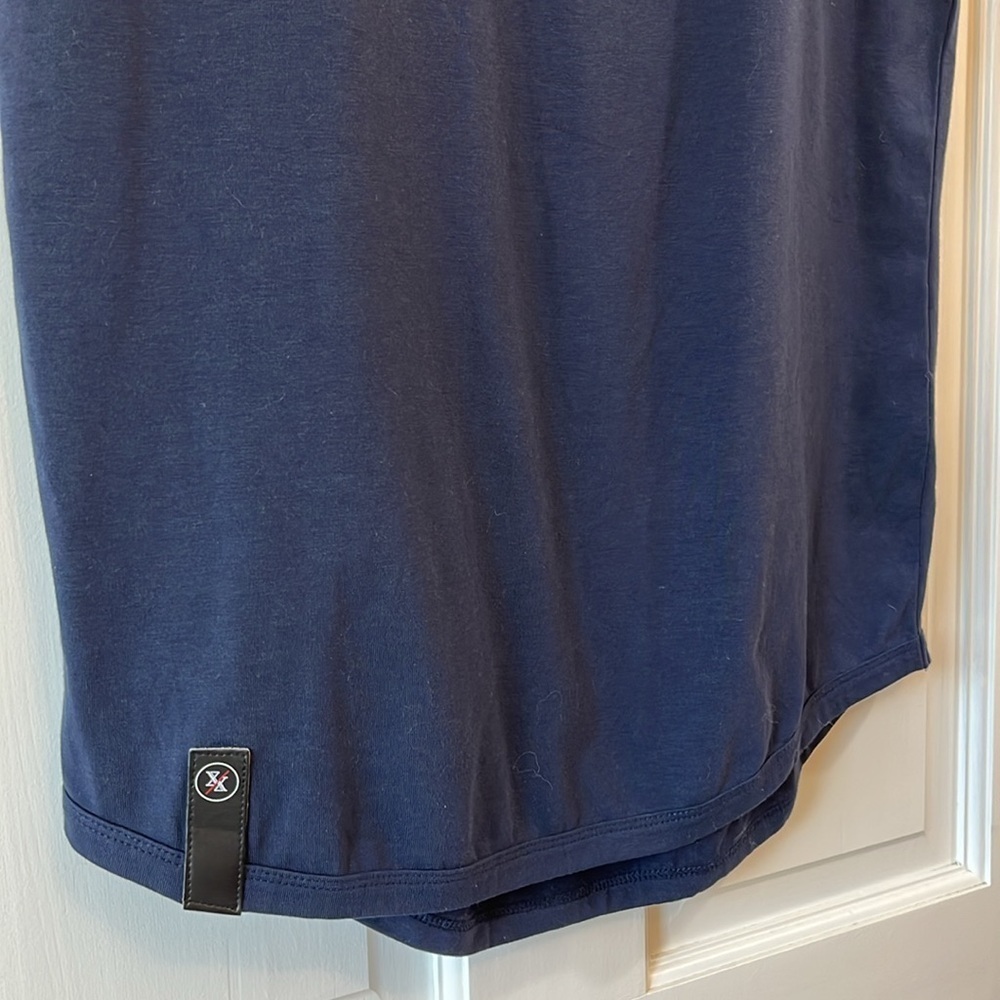 Ten10 Apparel Oxford Blue Curved Hem Short Sleeve Shirt - Size Small - Picture 3 of 7